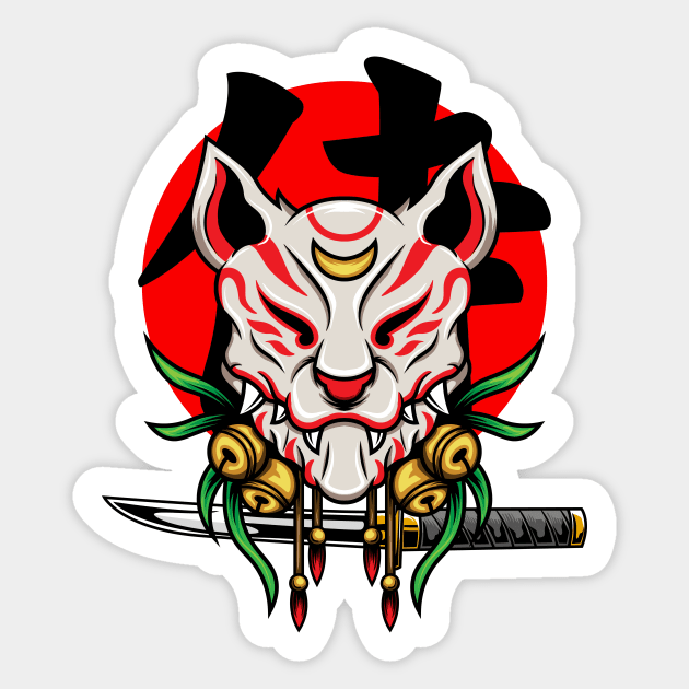 Kitsune Mask 4 Sticker by Harrisaputra